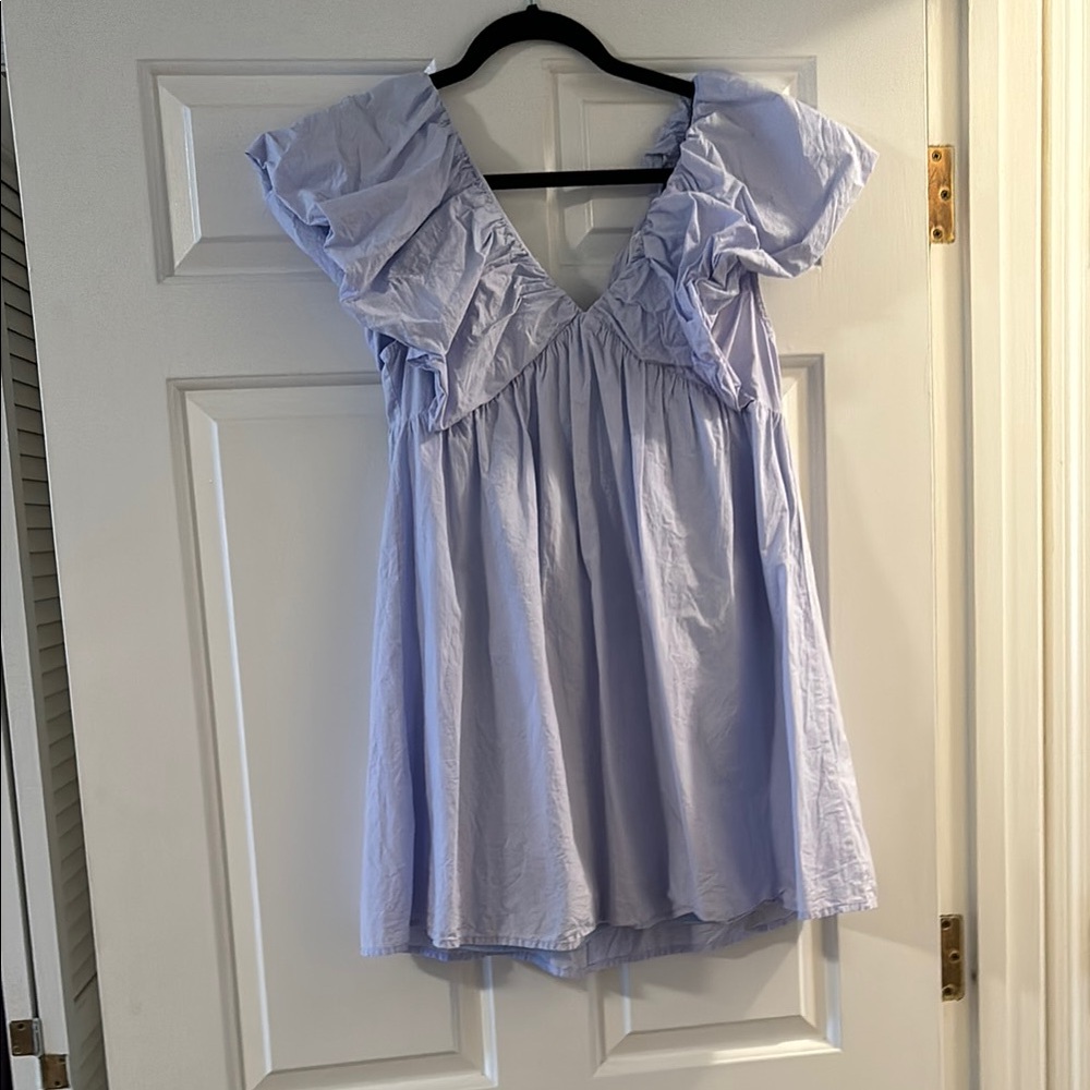 Women's Light Blue Ruffle dress